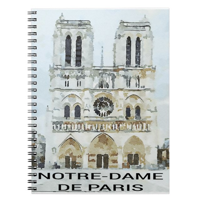 Aquarelle Notre-Dame de Paris Notebook (Front)