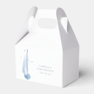 Aquarelle Sailboat Baby Shower Ahoy Boy's  Favour Box