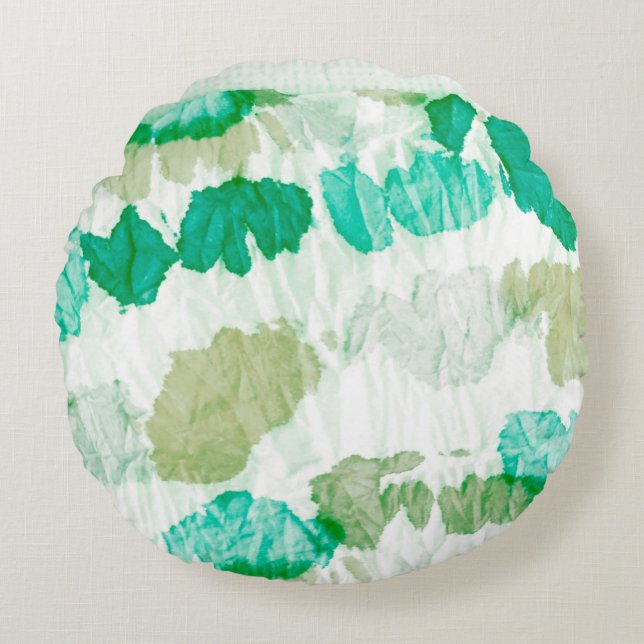 Aquarelle Texture. Splash. Abstract Splash. Tie Dy Round Cushion (Front)