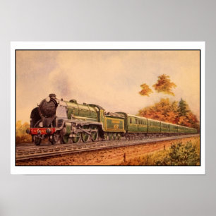 Aquarelle vintage locomotive King Arthur Poster