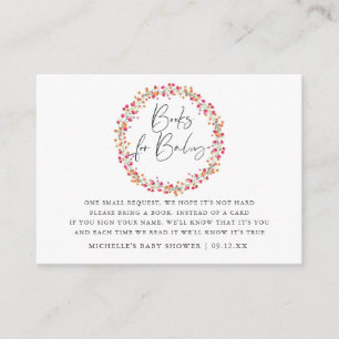 Aquarelle Wild Flower Baby Shower Book Request Enclosure Card