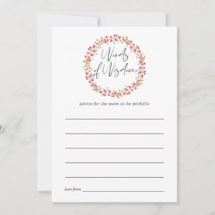 Aquarelle Wild Flower Baby Shower Mum Advice Card