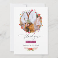 Aquarelle Wildflower Wedding Photo Collage