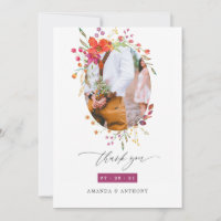 Aquarelle Wildflower Wedding Photo Collage