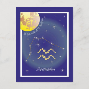 Aquario 21 gennaio al 18 febbraio Postkarte Postcard
