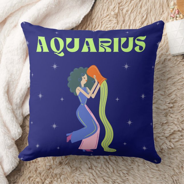 Aquarious zodiac throw pillow. cushion (Blanket)