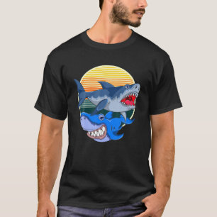 Aquarist Gift Idea Shark Sea Monster Ocean Retro S T-Shirt
