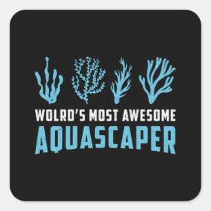 Aquarist World's Most Aquascaper Retro Aquarium Square Sticker
