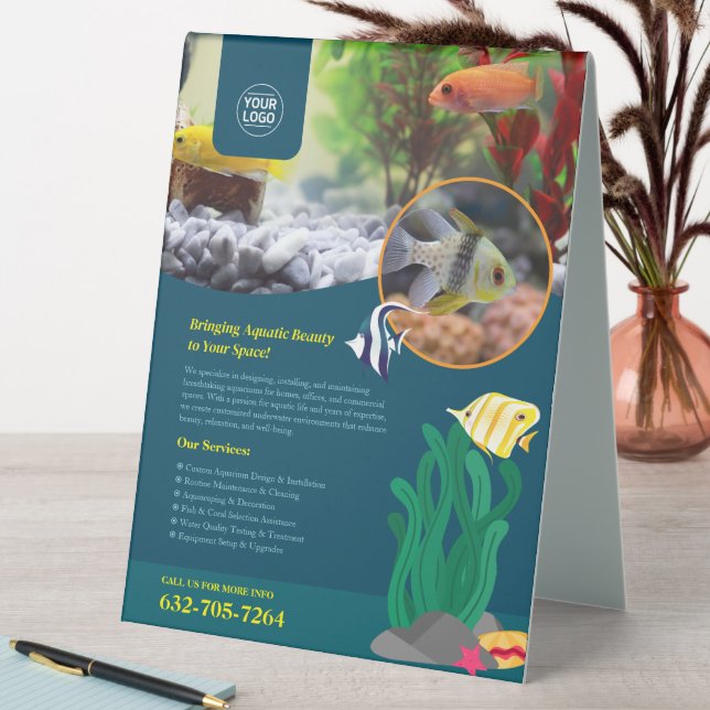 Aquarium Business Supplies Table Tent Sign (In SItu (Table))