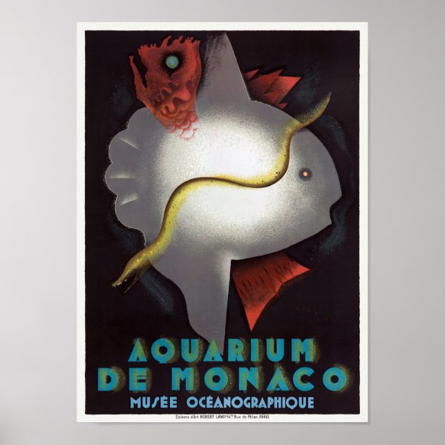 Aquarium de Monaco Vintage Poster 1926 (Front)