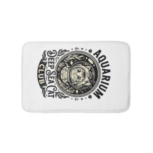 Aquarium Deep Sea Cat Funny Cat Graphic - Aquarium Bath Mat