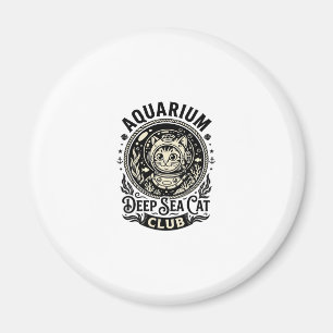 Aquarium Deep Sea Cat Funny Cat Graphic - Aquarium Magnet