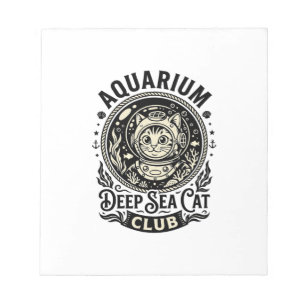 Aquarium Deep Sea Cat Funny Cat Graphic - Aquarium Notepad