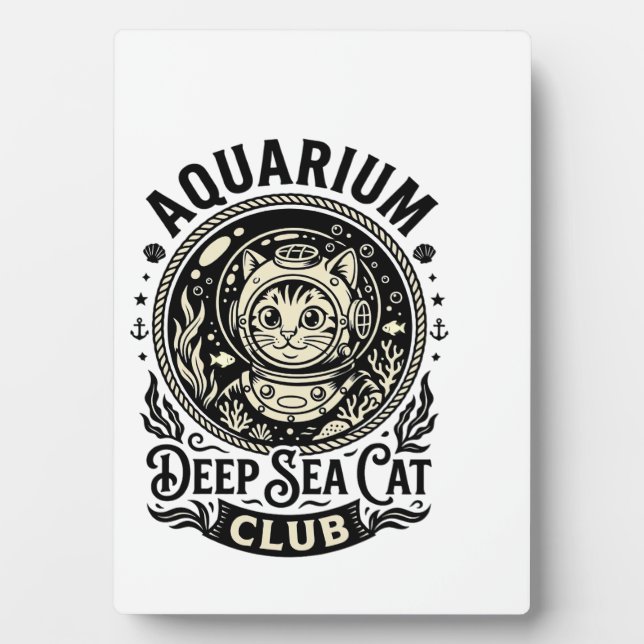 Aquarium Deep Sea Cat Funny Cat Graphic - Aquarium Plaque (Front)