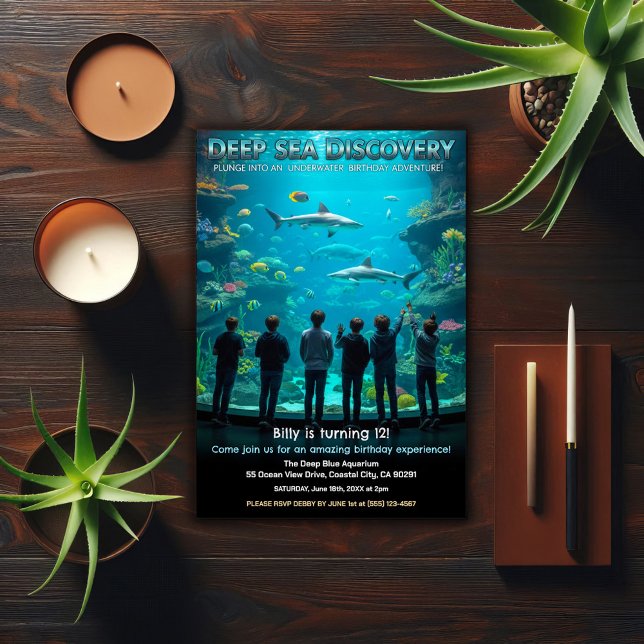 Aquarium Deep Sea Discovery Birthday Party Invitation (Creator Uploaded)