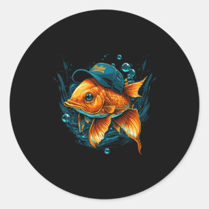 Aquarium Fish Baseball Cap Classic Round Sticker
