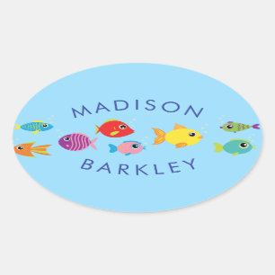Aquarium Fish Cute Kid's Envelope Seal Stickers