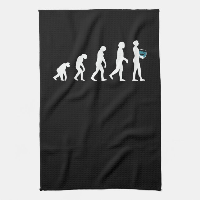 Aquarium Fishkeeper Evolution Tea Towel (Vertical)