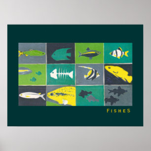 aquarium graphic fishes poster