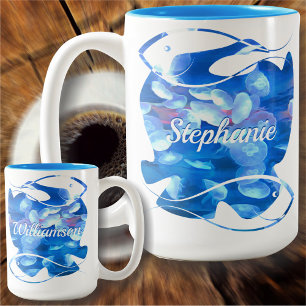 Aquarium Jellyfish 0925 Two-Tone Coffee Mug