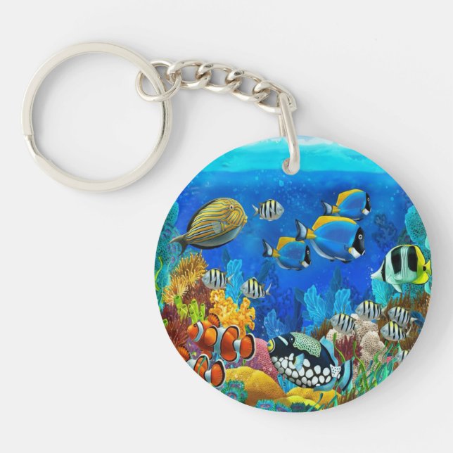 Aquarium keychian key ring (Front)