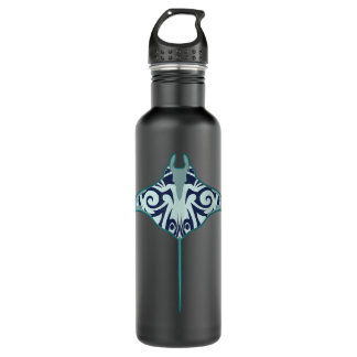 Aquarium Manta Stingray Polynesian Tattoo Tribal M 710 Ml Water Bottle