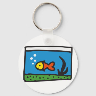 Aquarium mit Fisch Key Ring