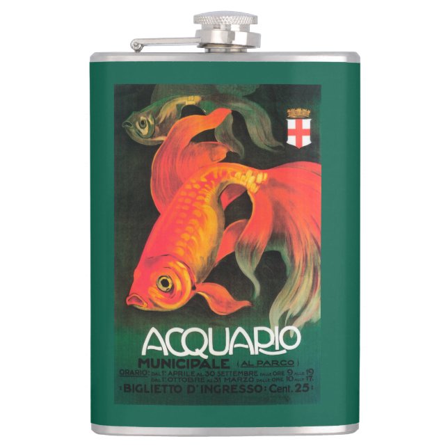 Aquarium & Municipal Park Promotional Poster Hip Flask (Front)