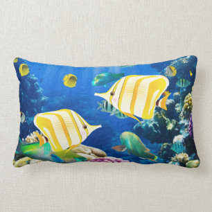 Aquarium Ocean Sea Beach Fish Underwater Photo Lumbar Cushion