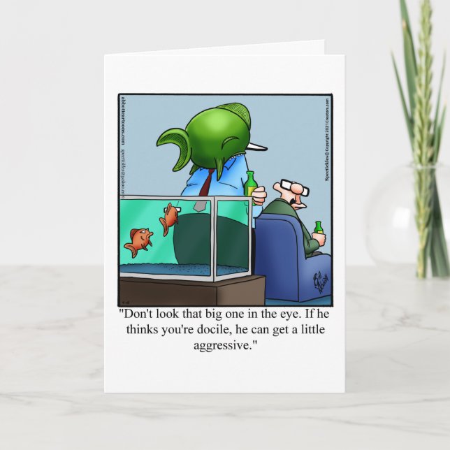 Aquarium Owner’s Humour Blank Greeting Card (Front)