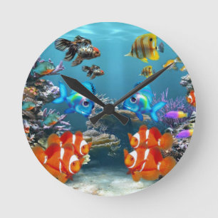 Aquarium Sea Round Clock