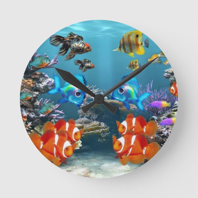 Aquarium Sea Round Clock (Front)
