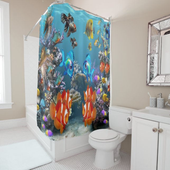 Aquarium Shower Curtain (In Situ)