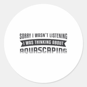 Aquarium Thinking About Aquascaping Retro Aquarist Classic Round Sticker