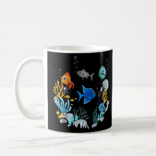 Aquarium Underwater School Of Fish Biology Fish Ra Coffee Mug