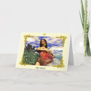 AQUARIUS 3 Zodiac Birthday Card