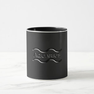 AQUARIUS, Abstract Design of the Zodiac Sign,  Mug