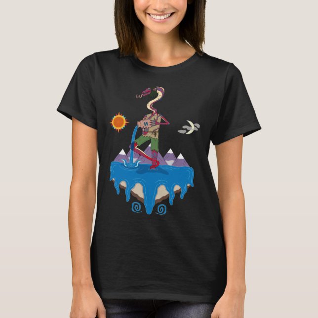 Aquarius Astrology Cosmic Trippy T-Shirt (Front)