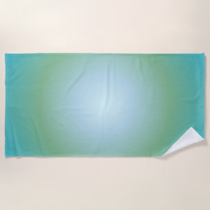 Aquarius Aura Gradient Zodiac, Blue Green Gradient Beach Towel