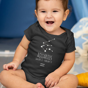 Aquarius Birth Sign   Zodiac Constellation Baby Bodysuit