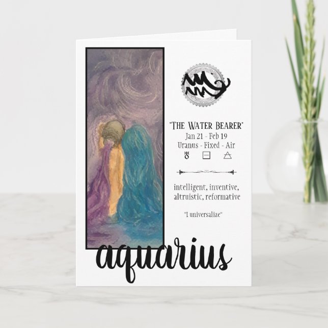 Aquarius Birthday Card (Front)