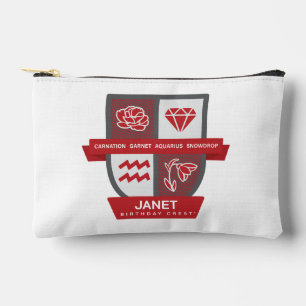 Aquarius Birthday Crest™ for January 20-31 Accessory Pouch