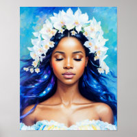 Aquarius Black Girl Zodiac Art