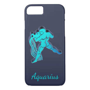 Aquarius Blue Zodiac Astrology Funny Elegant iPhone 8/7 Case