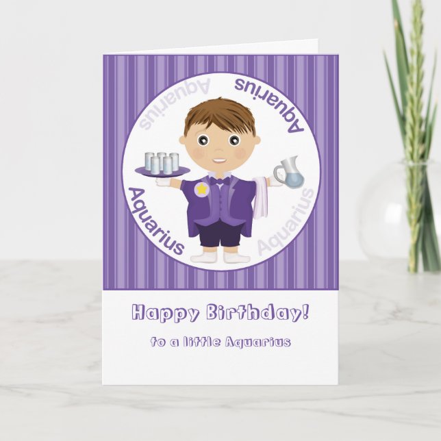 Aquarius Boy - Happy Birthday Card (Front)