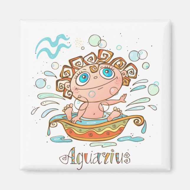 Aquarius Cartoon Baby Magnet (Front)