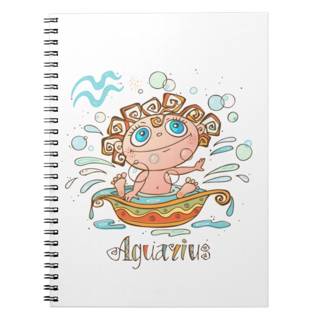 Aquarius Cartoon Baby Notebook (Front)