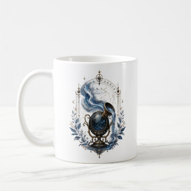 Aquarius Celestial Vessel Zodiac Mug (Left)