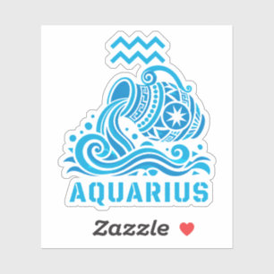 Aquarius Celestial Water Bearer Blue Art