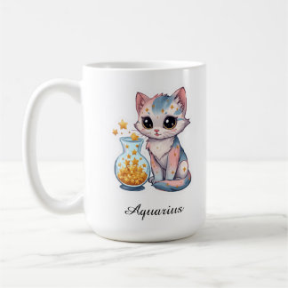 Aquarius Celestial Zodiac Mug - Pink Water Bearer
